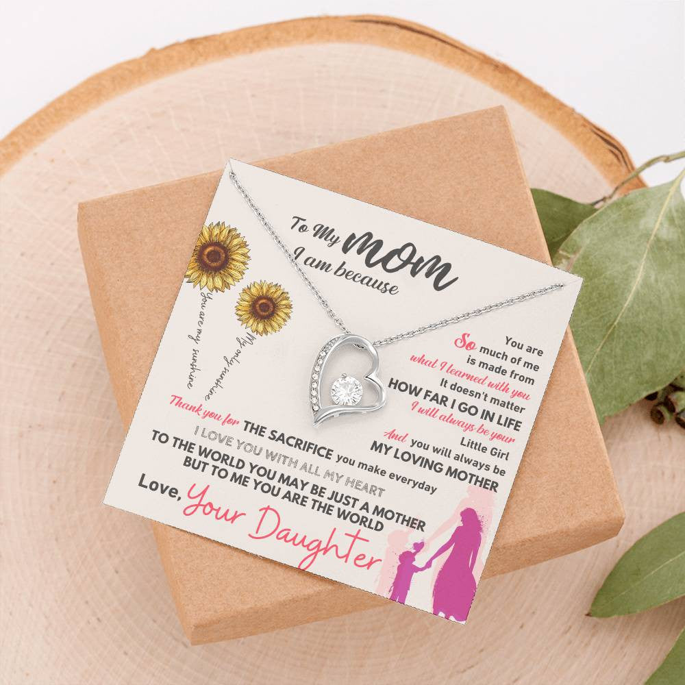 To My Mom Message Jewelry, Forever Love Necklace,  Luxury Jewelry Box