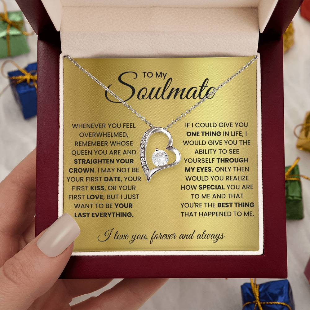 To My Soulmate Message Jewelry, Forever Love Necklace,  Luxury Jewelry Box