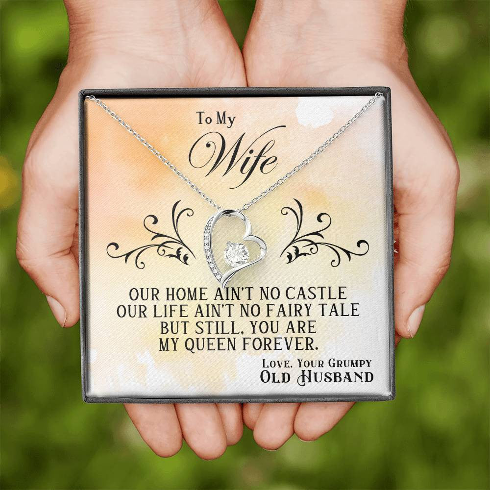 To My Wife Jewelry Message, Forever Love Necklace,  Luxury Jewelry Box