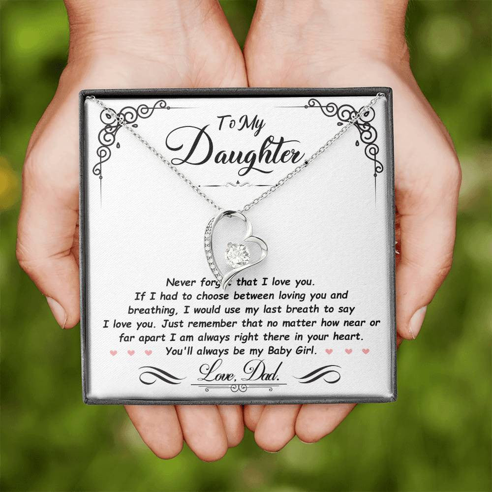 To My Daughter Jewelry Message,  Forever Love Necklace ,  Luxury Jewelry Box