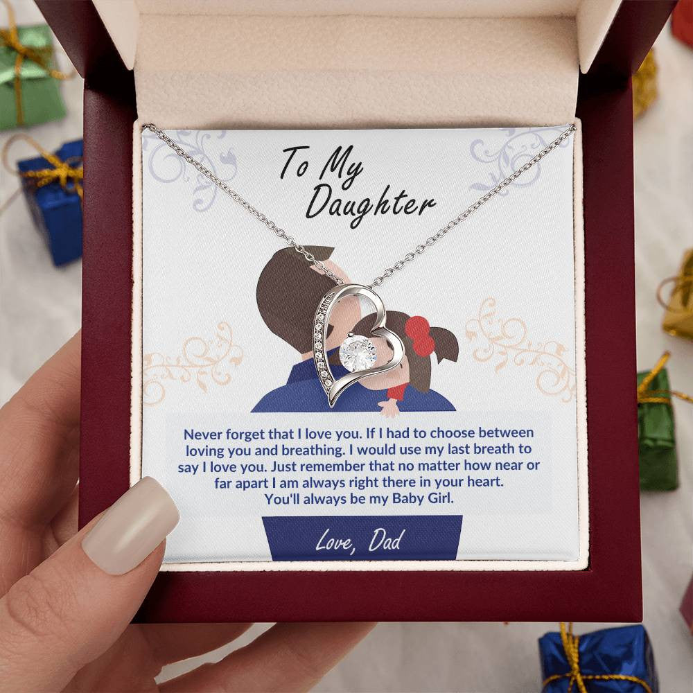 To My Daughter Message Jewelry,  Love Necklace, Luxury Jewelry Box
