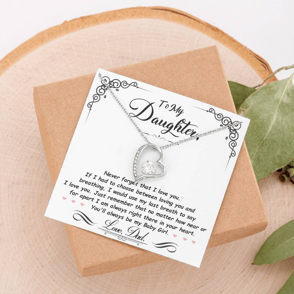To My Daughter Jewelry Message,  Forever Love Necklace ,  Luxury Jewelry Box