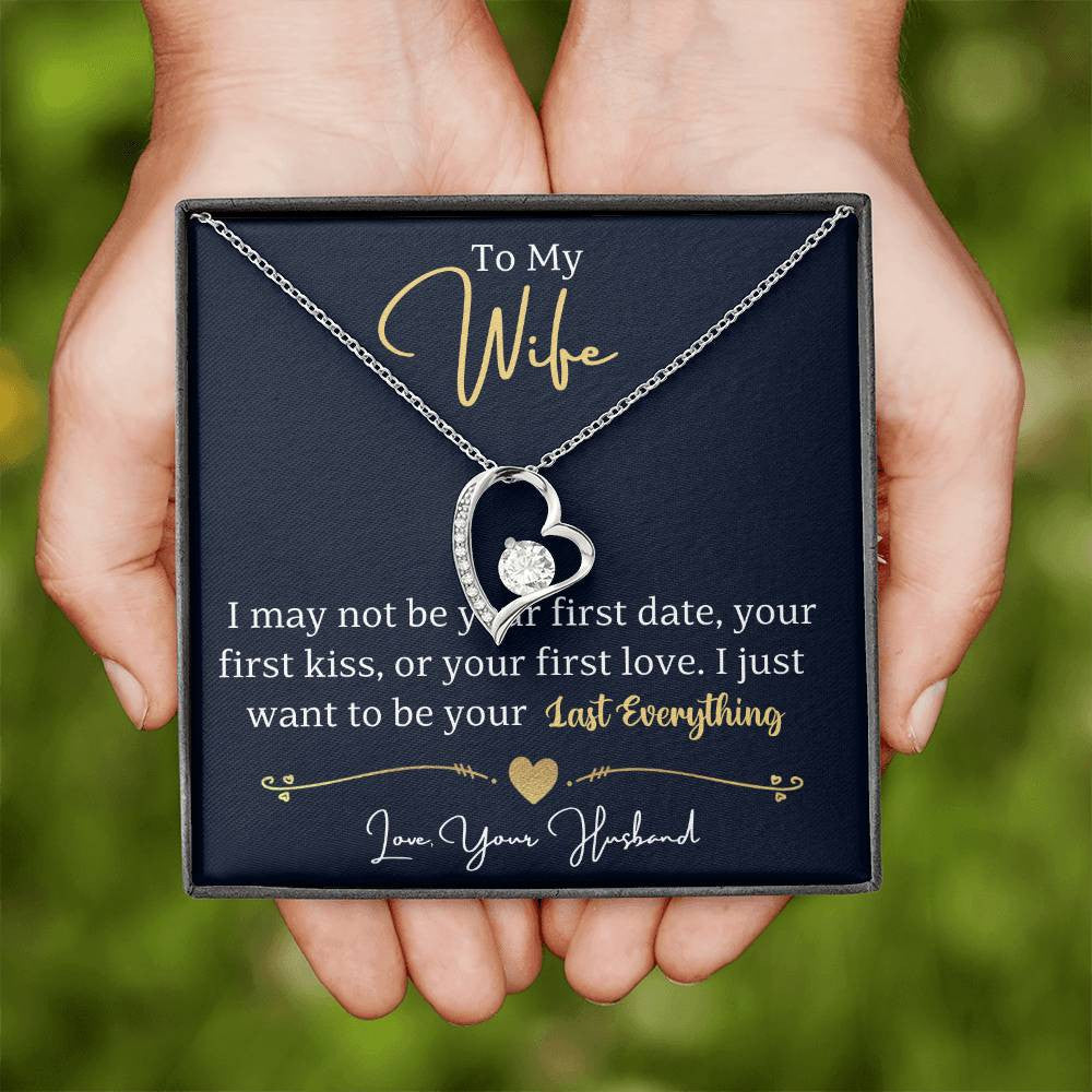 To My Wife Jewelry Message, Forever Love Necklace,  Luxury Jewelry Box
