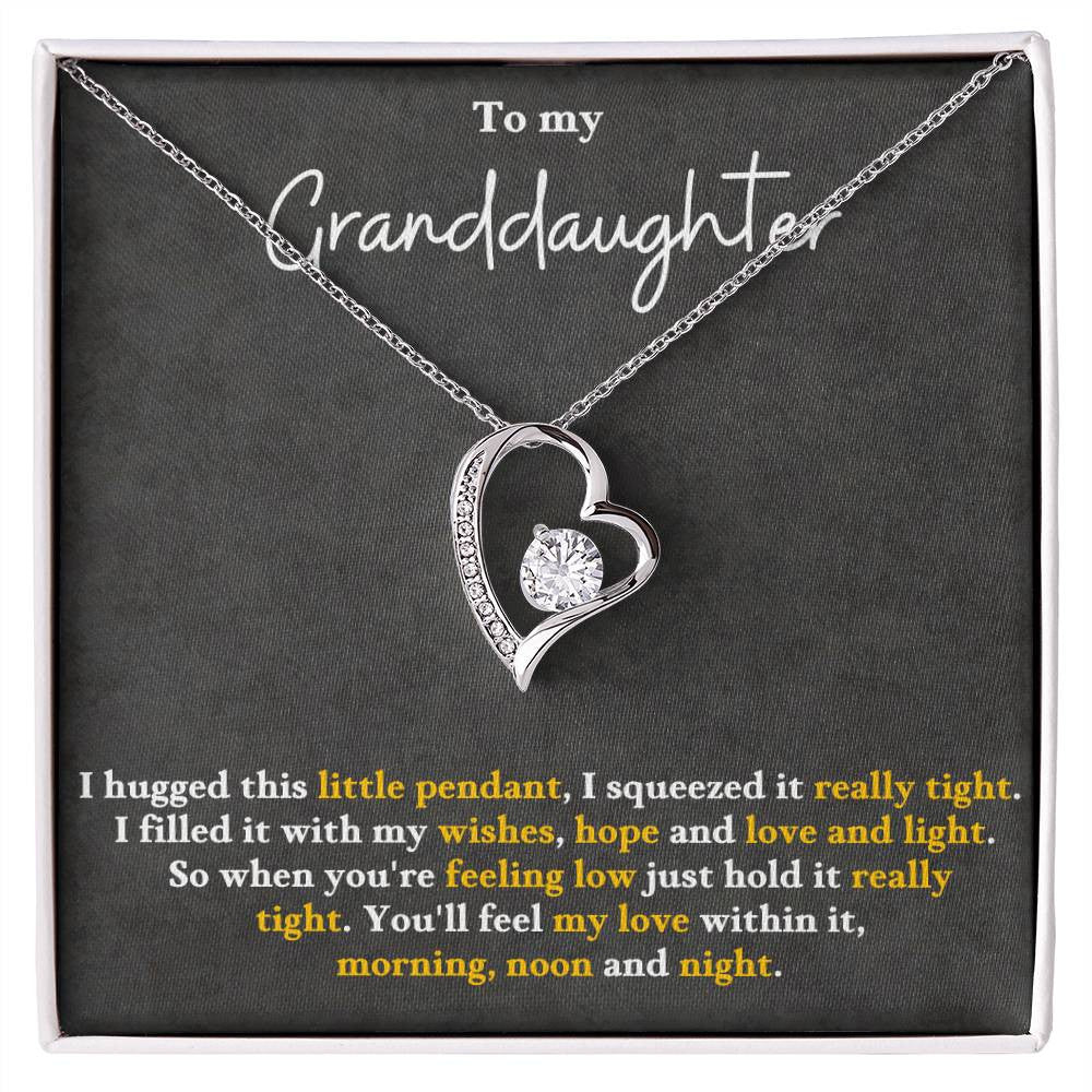 To My Granddaughter Message Jewelry, Forever Love Necklace, Luxury Jewelry Box