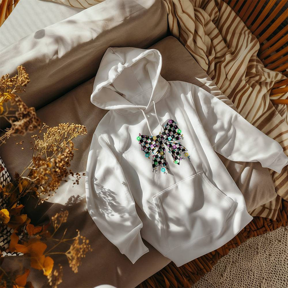 Christmas Lighting bow Sweatshirt, Holiday Sweatshirt, Festive Christmas Apparel, Christmas Light Bow Sweatshirt, Xmas Gift Idea