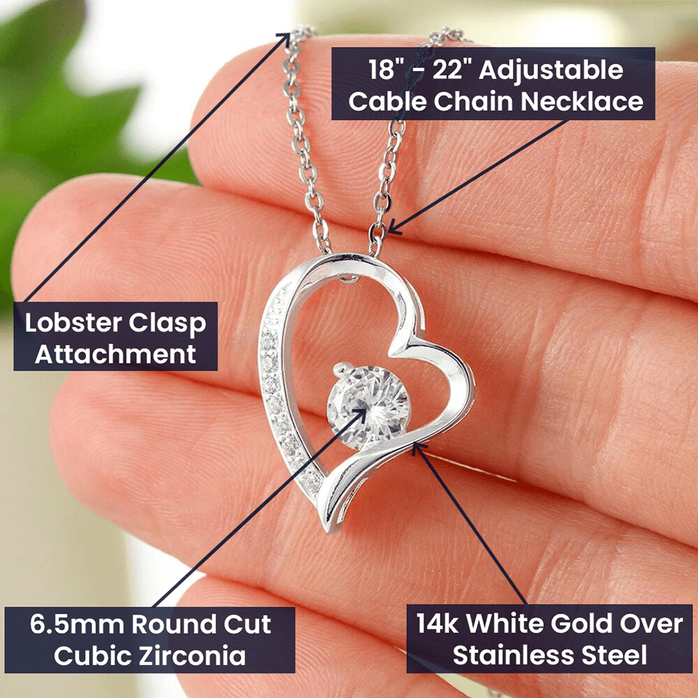 To My Daughter Message Jewelry, Forever Love Necklace,  Luxury Jewelry Box