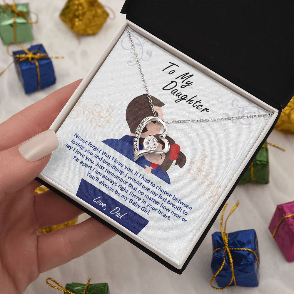 To My Daughter Message Jewelry,  Love Necklace, Luxury Jewelry Box