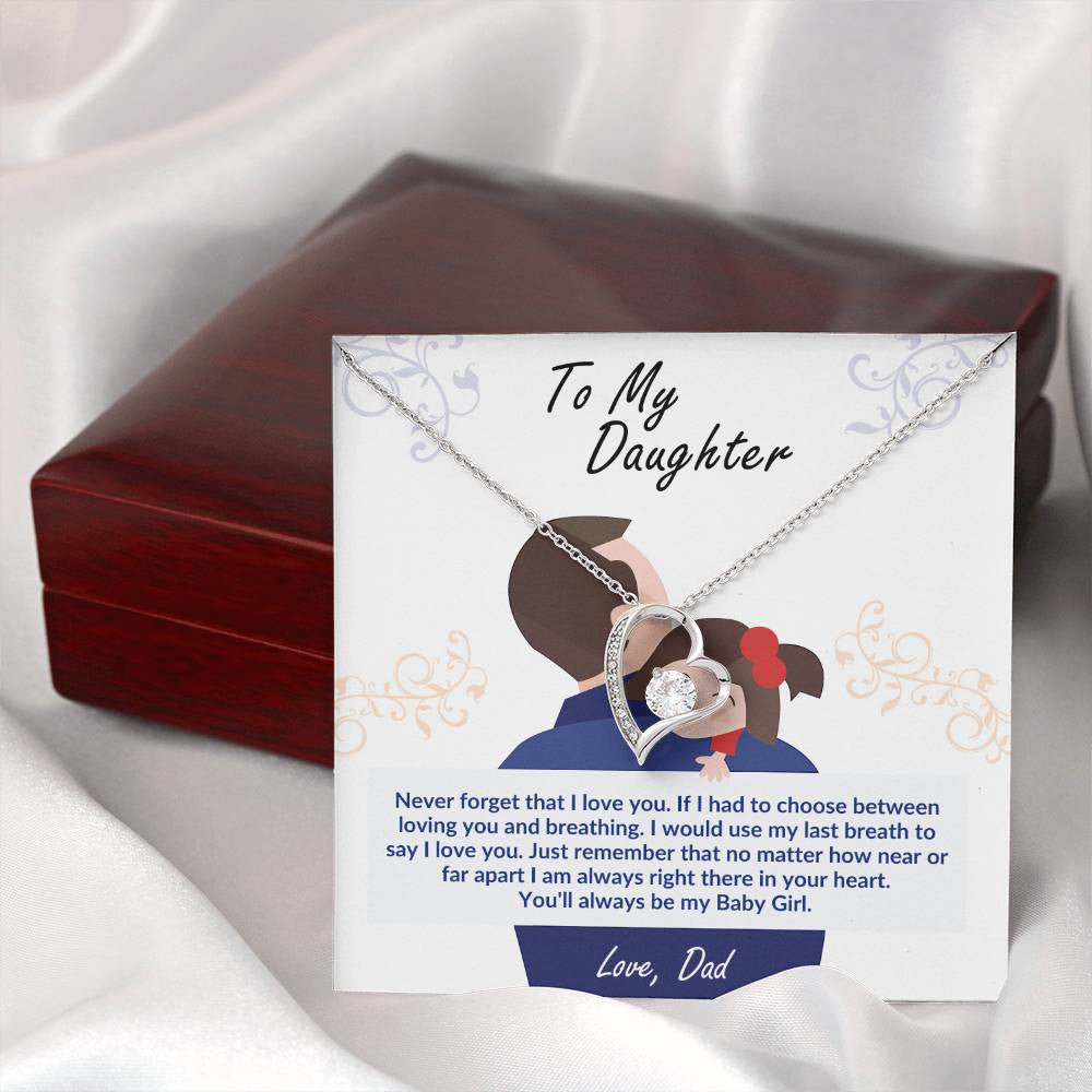 To My Daughter Message Jewelry,  Love Necklace, Luxury Jewelry Box