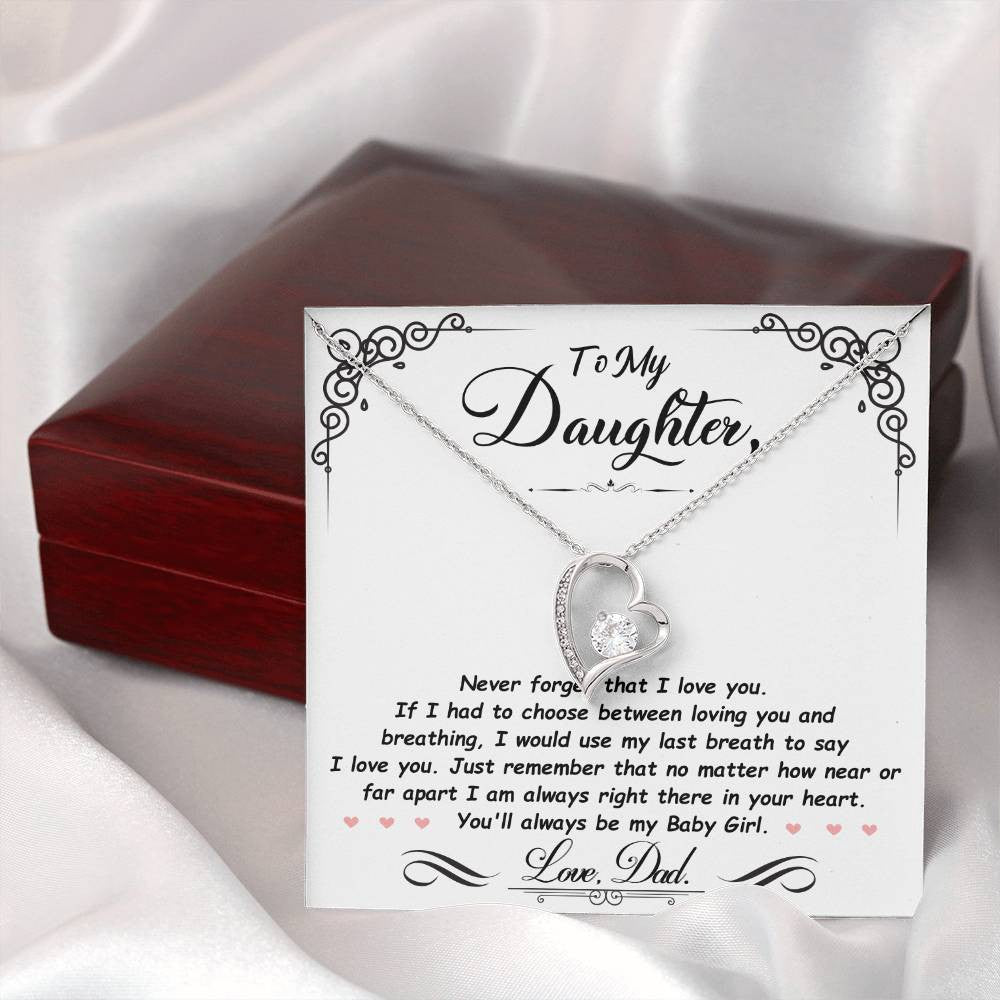 To My Daughter Jewelry Message,  Forever Love Necklace ,  Luxury Jewelry Box