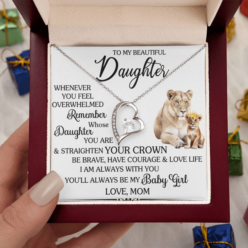 To My Daughter Giraffe Necklace – Heart Pendant with Message Card – Encouraging Mother to Daughter Gift for Birthday, Graduation, or Just Because