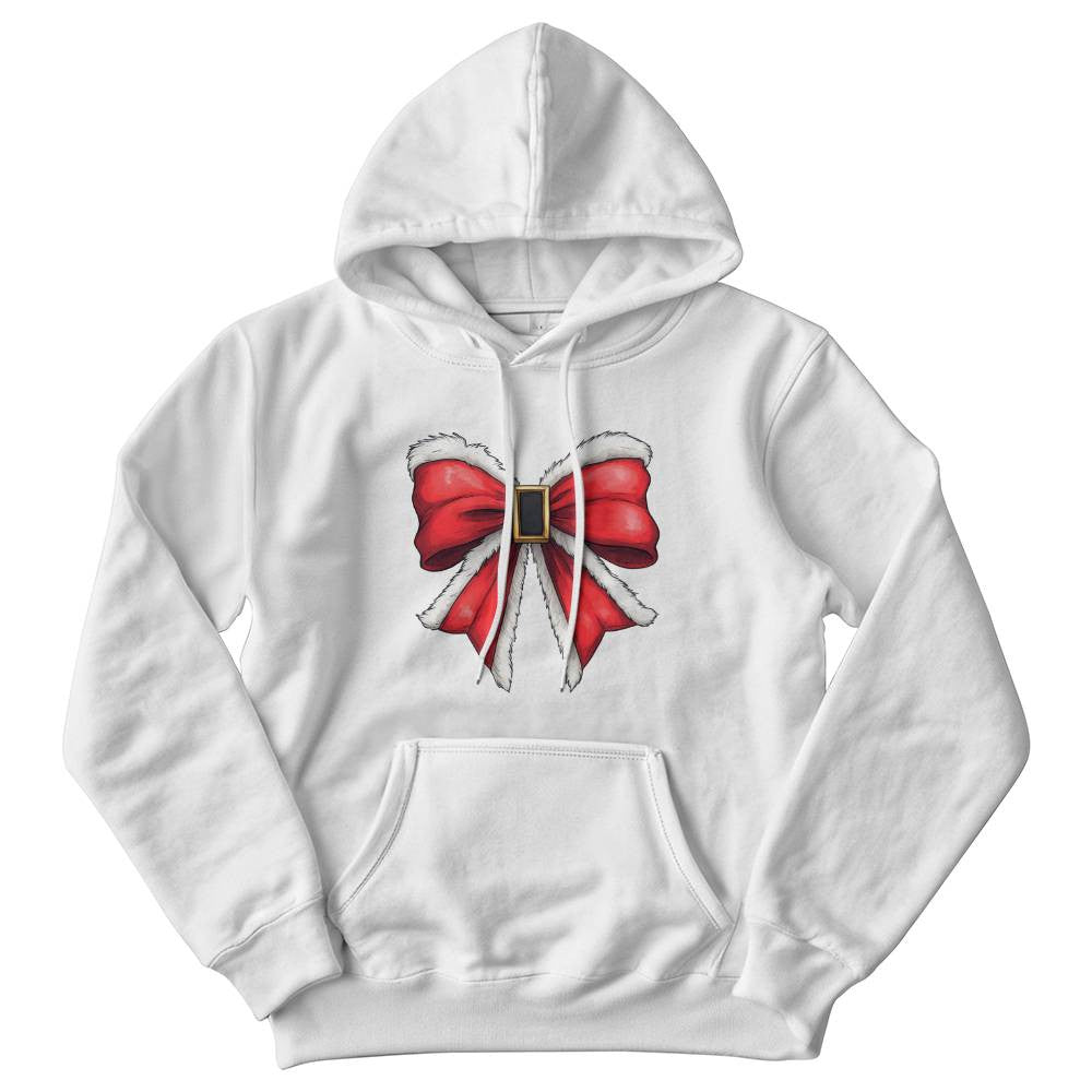 Festive Holiday Bow Sweatshirt, Christmas Red Ribbon Print, Cozy Winter Apparel, Women's Cute Holiday Gift, Unique Xmas Clothing