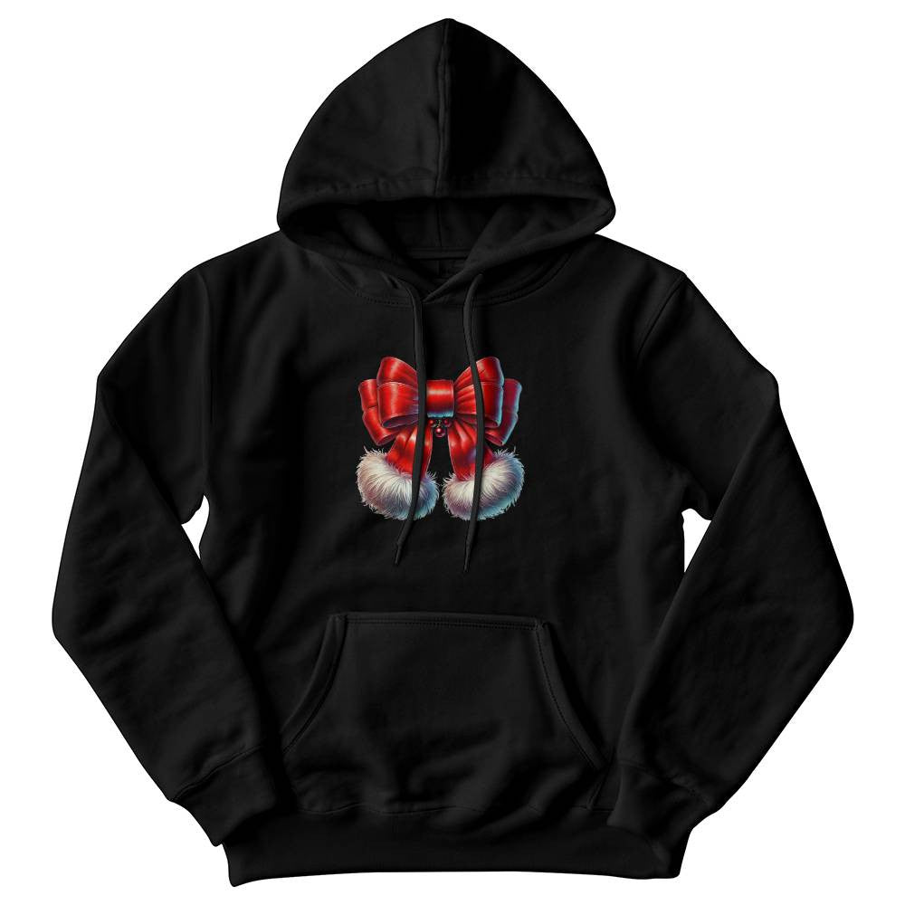 Festive red bow sweatshirt, Holiday themed cozy sweatshirt, Cute winter sweatshirt, Unique Christmas bow design top