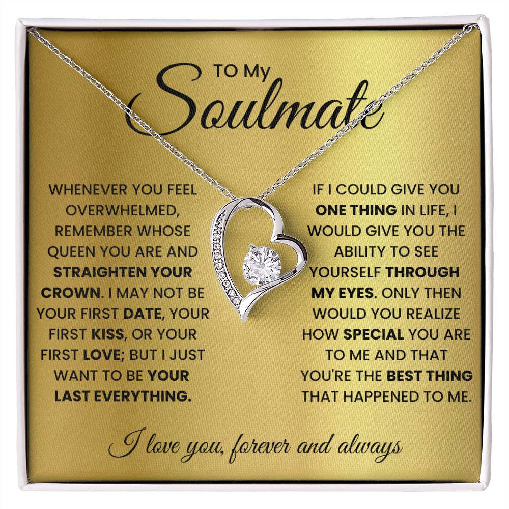 To My Soulmate Message Jewelry, Forever Love Necklace,  Luxury Jewelry Box