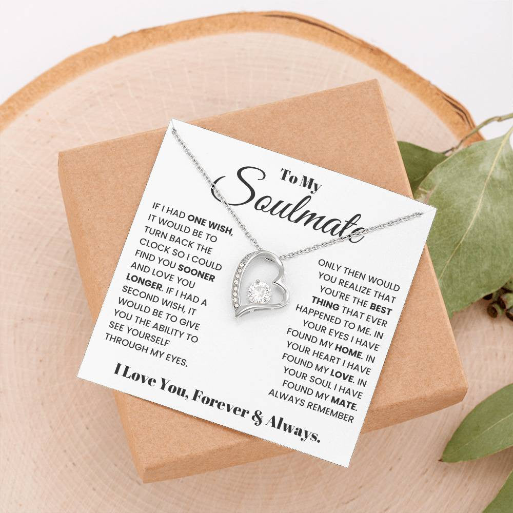 To My Soulmate, Forever Love Necklace , Luxury Jewelry Box
