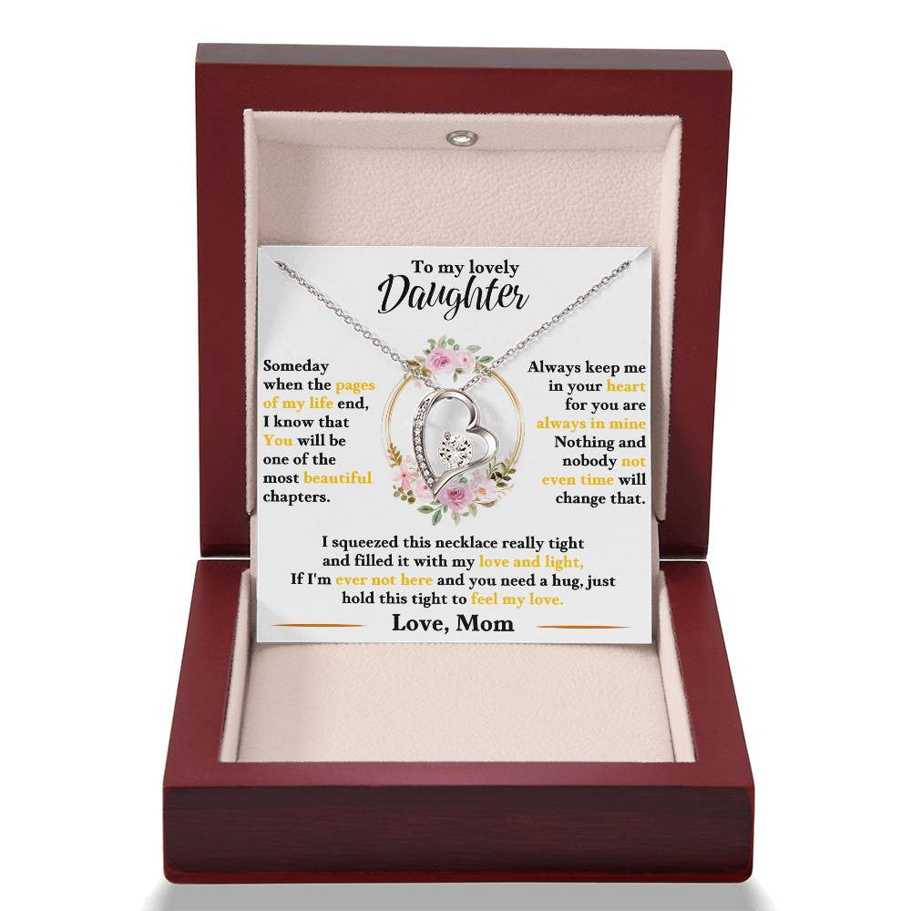 To My Daughter Jewelry Message, Forever Love Necklace,  Luxury Jewelry Box