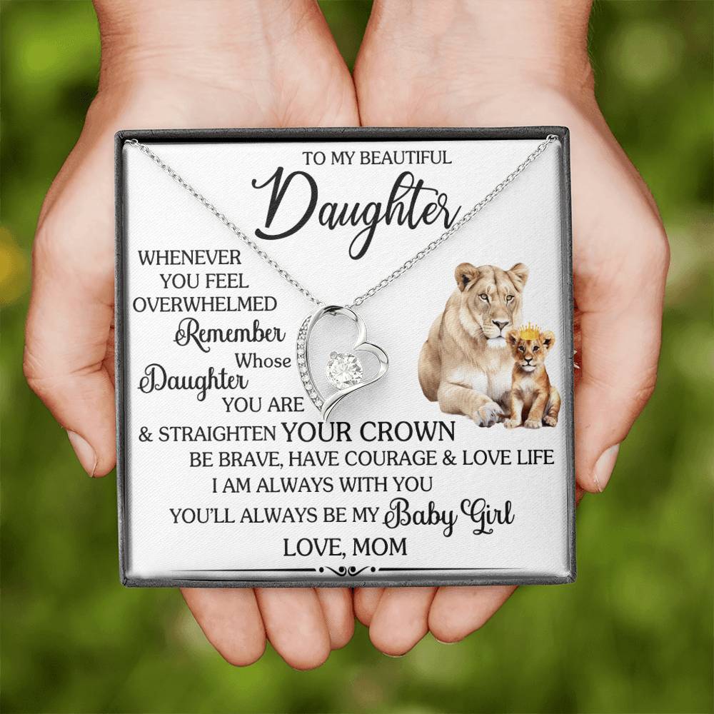 To My Daughter Giraffe Necklace – Heart Pendant with Message Card – Encouraging Mother to Daughter Gift for Birthday, Graduation, or Just Because