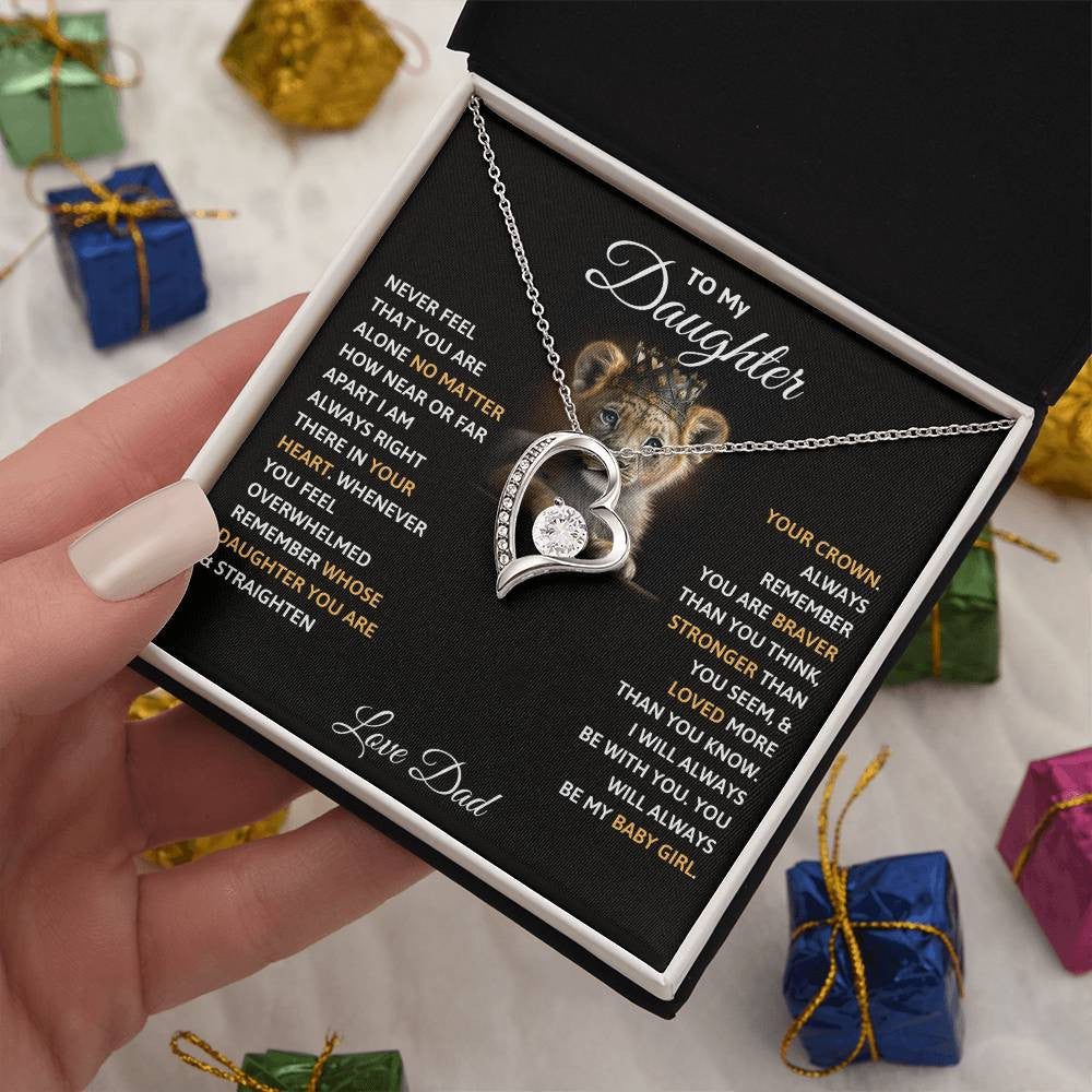 To My Daughter Message Jewelry, Forever Love Necklace,  Luxury Jewelry Box