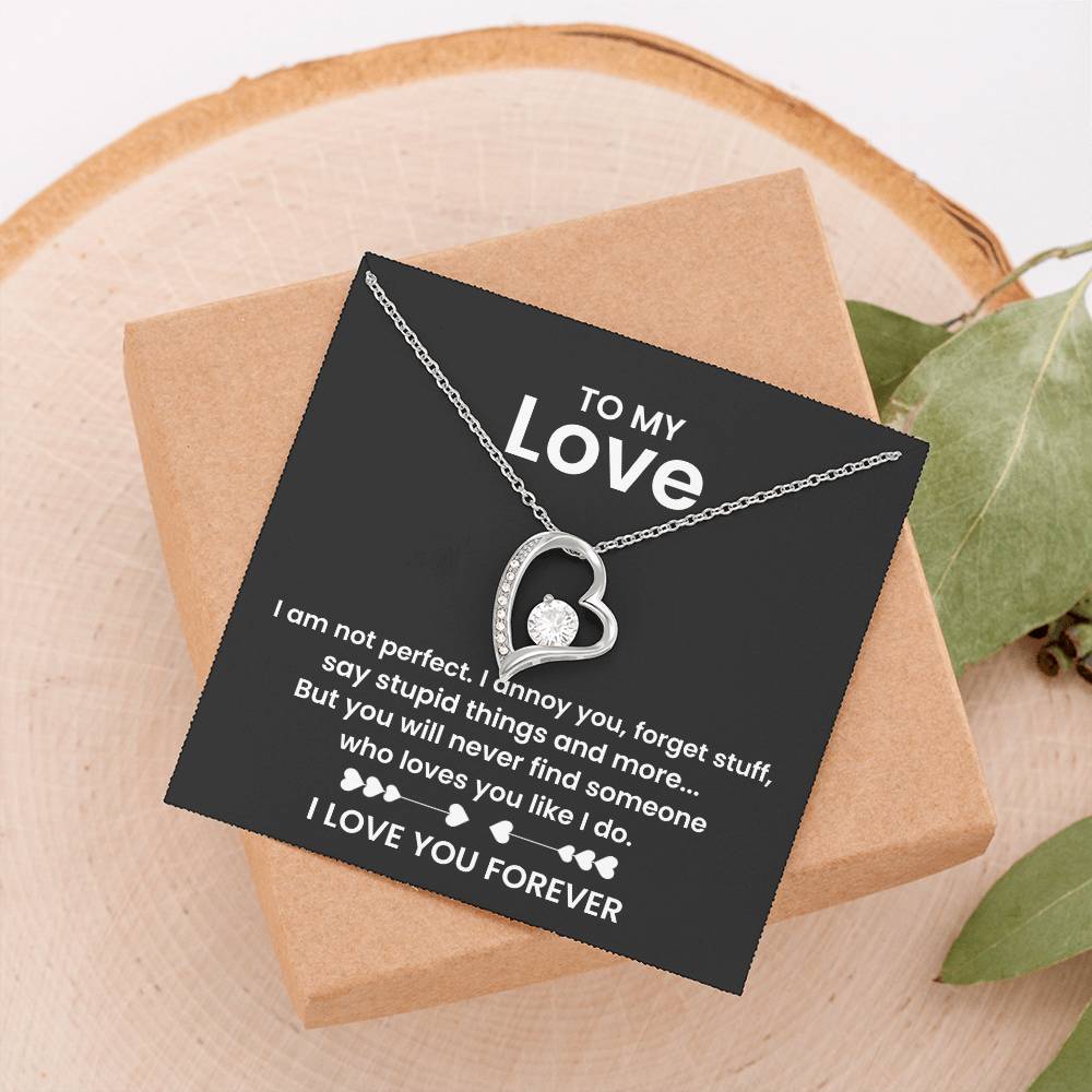 o My Love Necklace – Heart Pendant with Romantic Message Card – Funny & Heartfelt Gift for Girlfriend, Boyfriend, Husband, or Wife – I Love You Forever