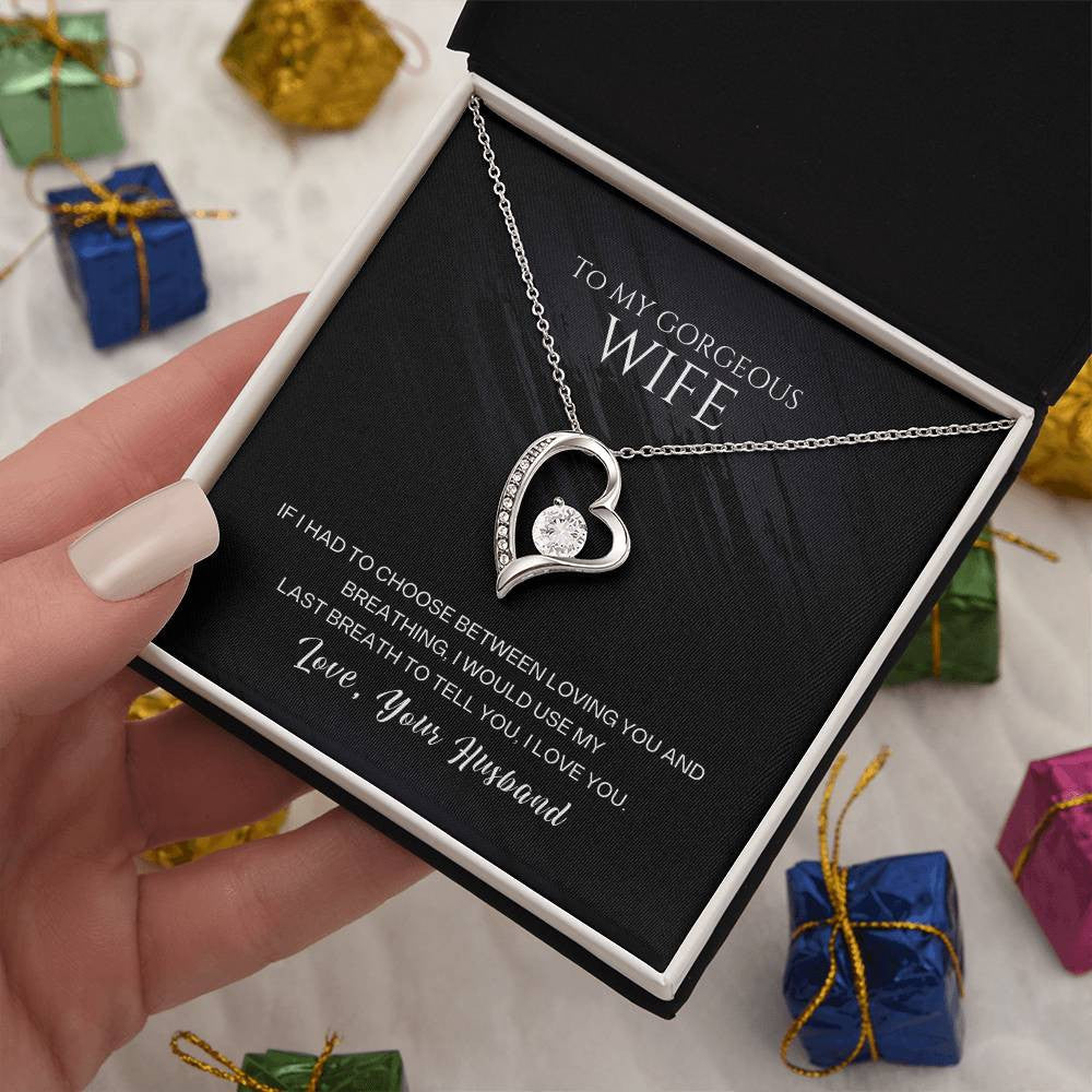To My Wife Message Jewelry, Forever Love Necklace , Luxury  Jewelry Box