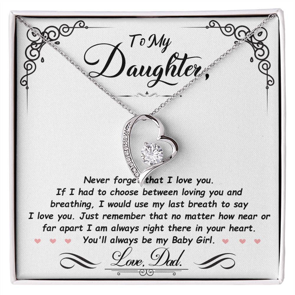 To My Daughter Jewelry Message,  Forever Love Necklace ,  Luxury Jewelry Box