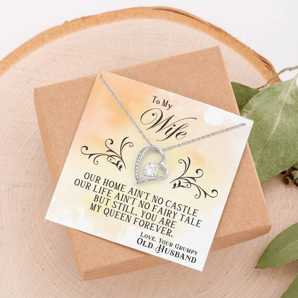 To My Wife Jewelry Message, Forever Love Necklace,  Luxury Jewelry Box