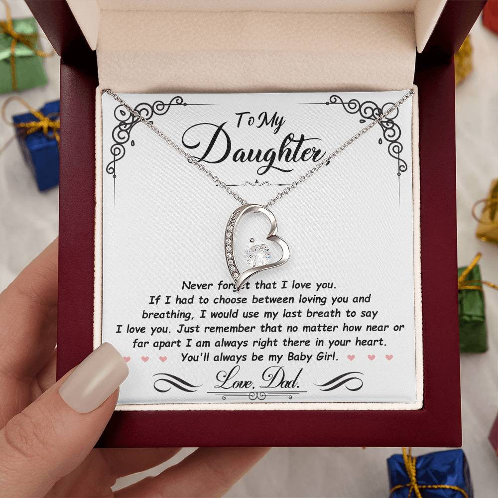To My Daughter Jewelry Message,  Forever Love Necklace ,  Luxury Jewelry Box