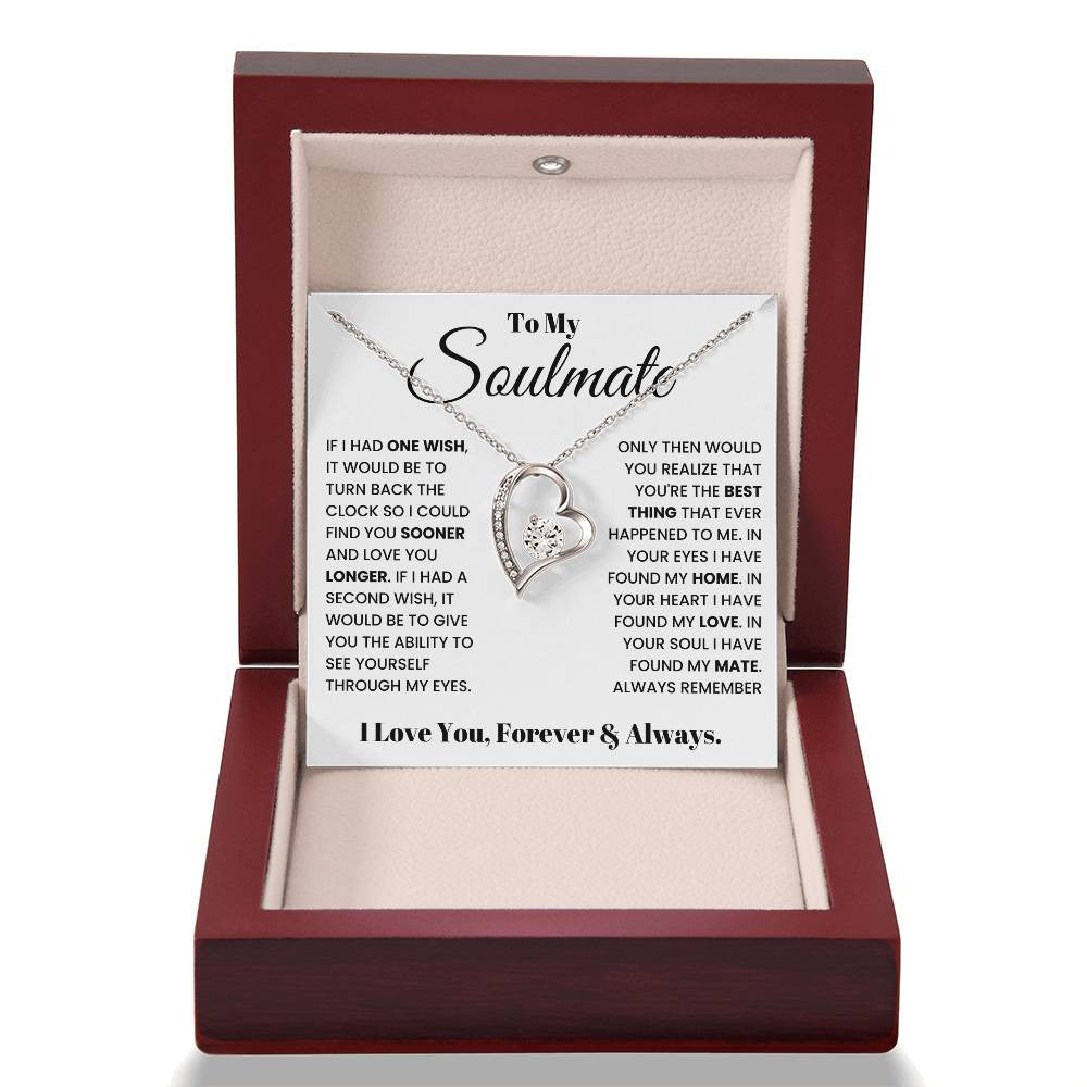 To My Soulmate, Forever Love Necklace , Luxury Jewelry Box