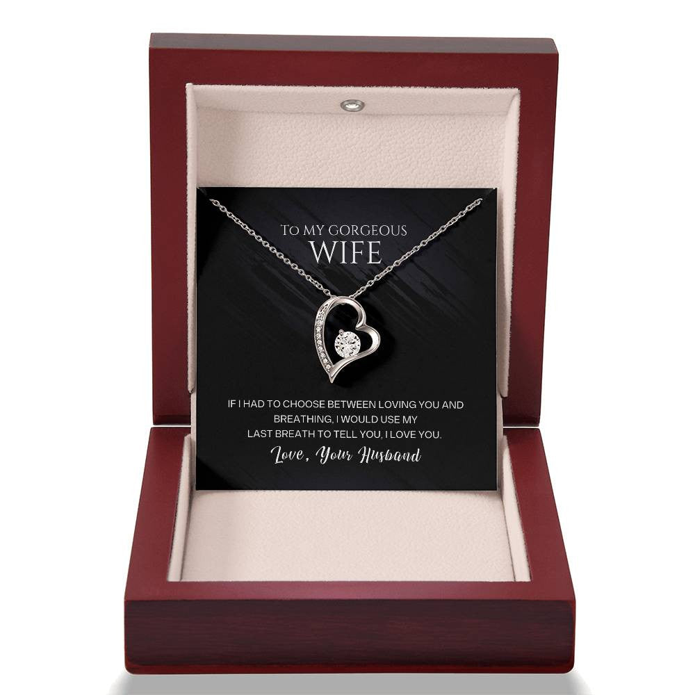 To My Wife Message Jewelry, Forever Love Necklace , Luxury  Jewelry Box