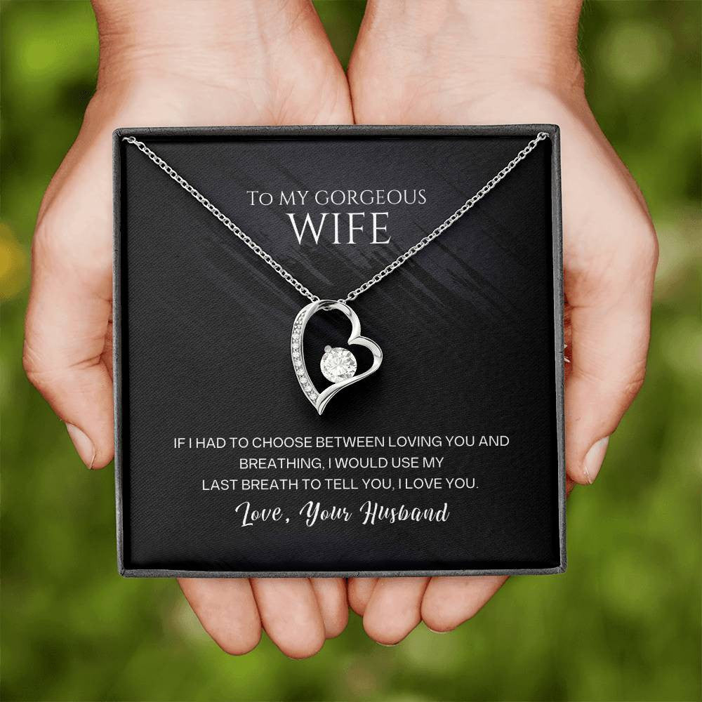 To My Wife Message Jewelry, Forever Love Necklace , Luxury  Jewelry Box