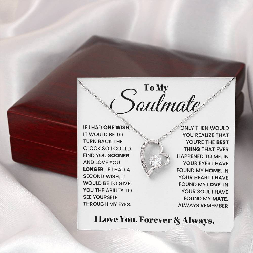 To My Soulmate, Forever Love Necklace , Luxury Jewelry Box