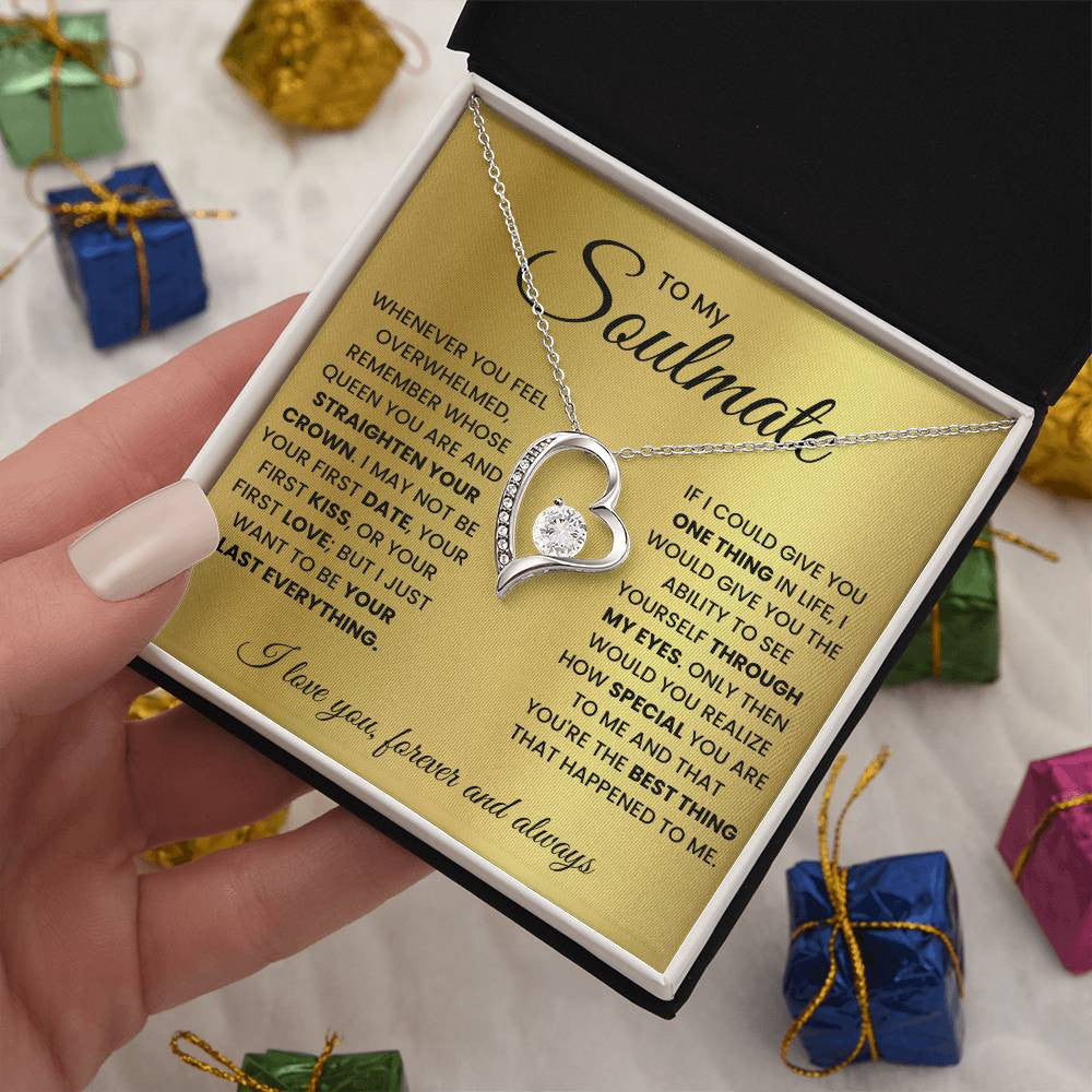 To My Soulmate Message Jewelry, Forever Love Necklace,  Luxury Jewelry Box