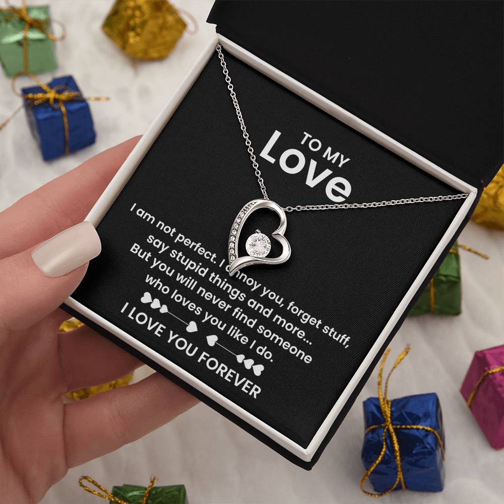 o My Love Necklace – Heart Pendant with Romantic Message Card – Funny & Heartfelt Gift for Girlfriend, Boyfriend, Husband, or Wife – I Love You Forever
