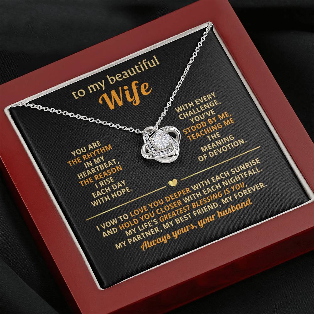 To My Beautiful Wife NecklTo My Beautiful Wife Necklace – Gold Heart Pendant – Devoted Husband Gift – Anniversary, Valentine’s, Birthday, Romantic Message Card Jewelryace – Pendant – Devoted Husband Gift – Anniversary, Valentine’s, Birthday, Romantic Mess