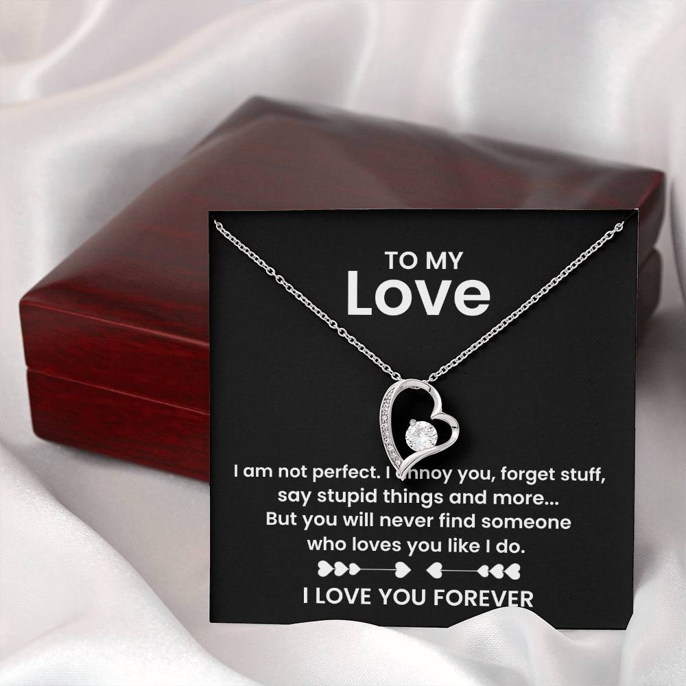 o My Love Necklace – Heart Pendant with Romantic Message Card – Funny & Heartfelt Gift for Girlfriend, Boyfriend, Husband, or Wife – I Love You Forever
