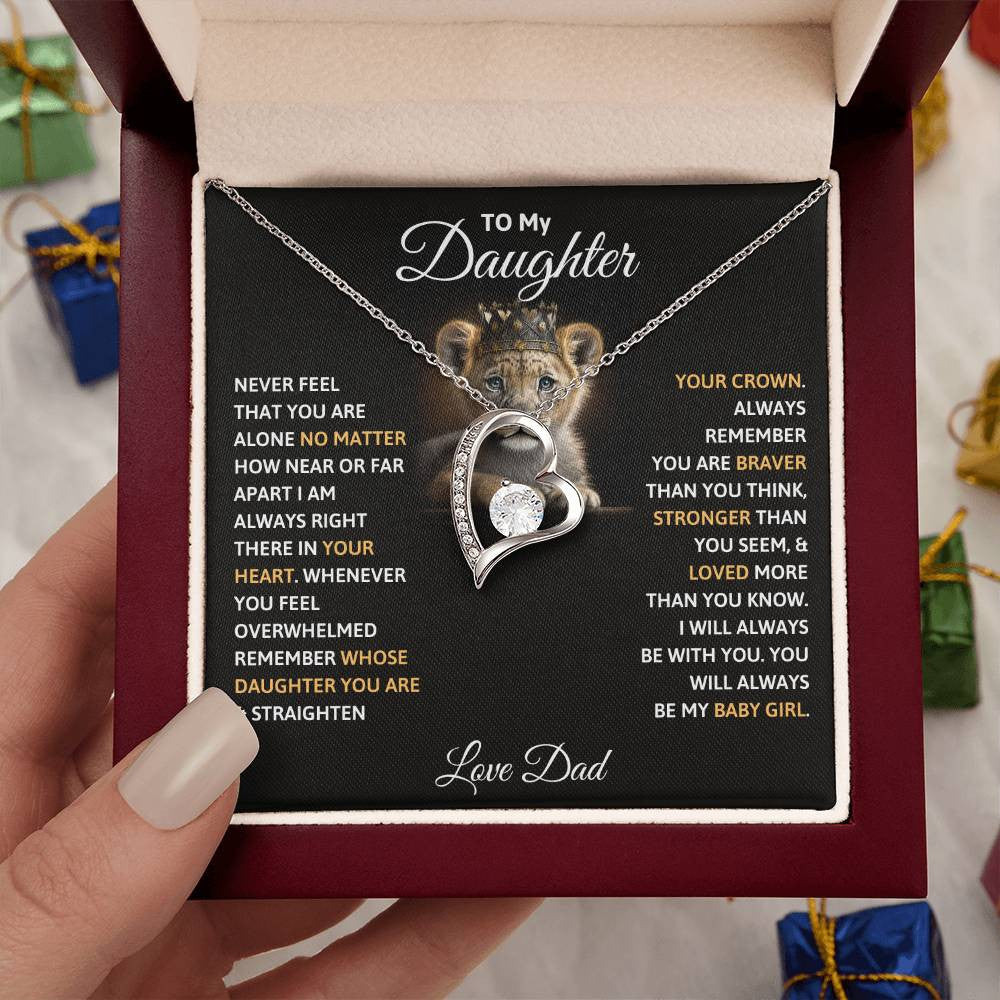 To My Daughter Message Jewelry, Forever Love Necklace,  Luxury Jewelry Box