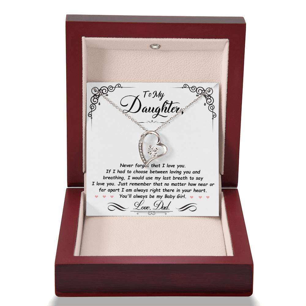 To My Daughter Jewelry Message,  Forever Love Necklace ,  Luxury Jewelry Box