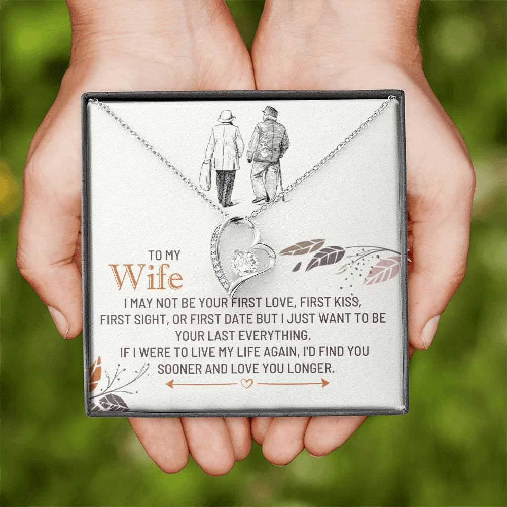 To My Wife Jewelry Message, Forever Love Necklace, Luxury Jewelry Box