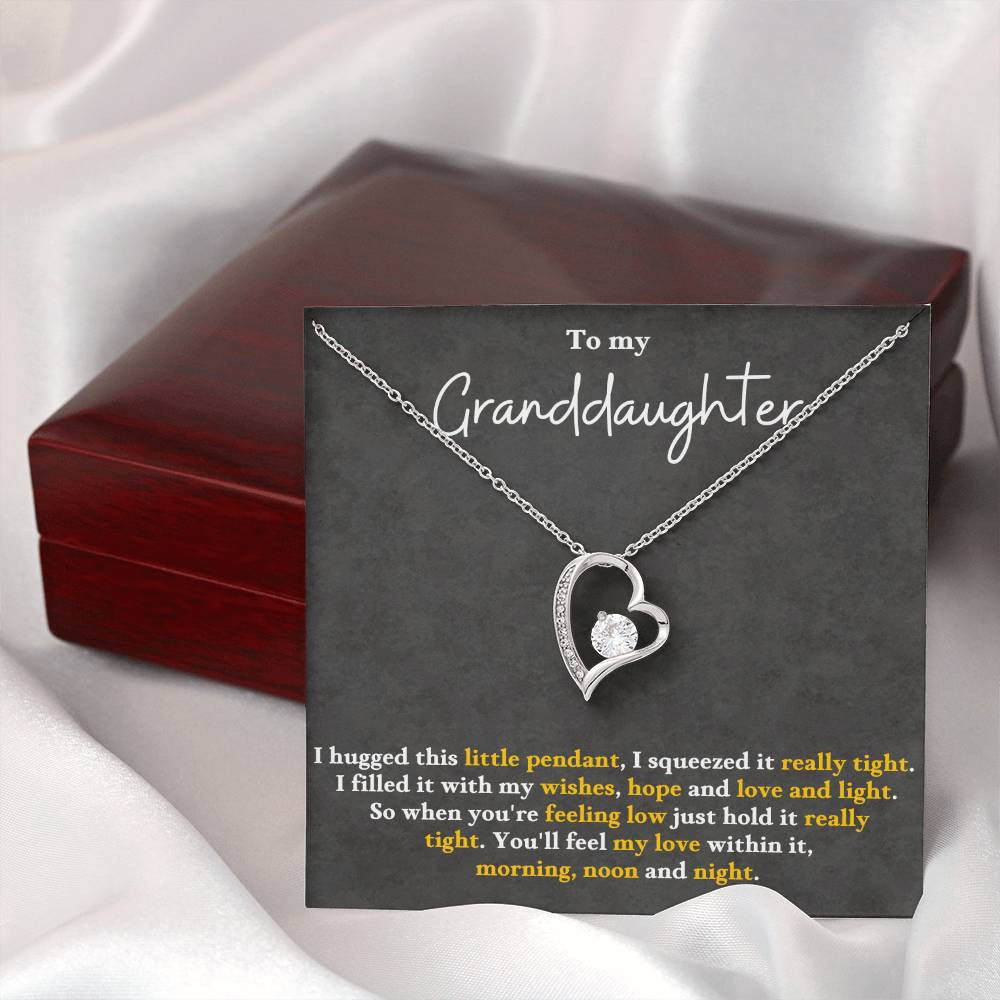 To My Granddaughter Message Jewelry, Forever Love Necklace, Luxury Jewelry Box