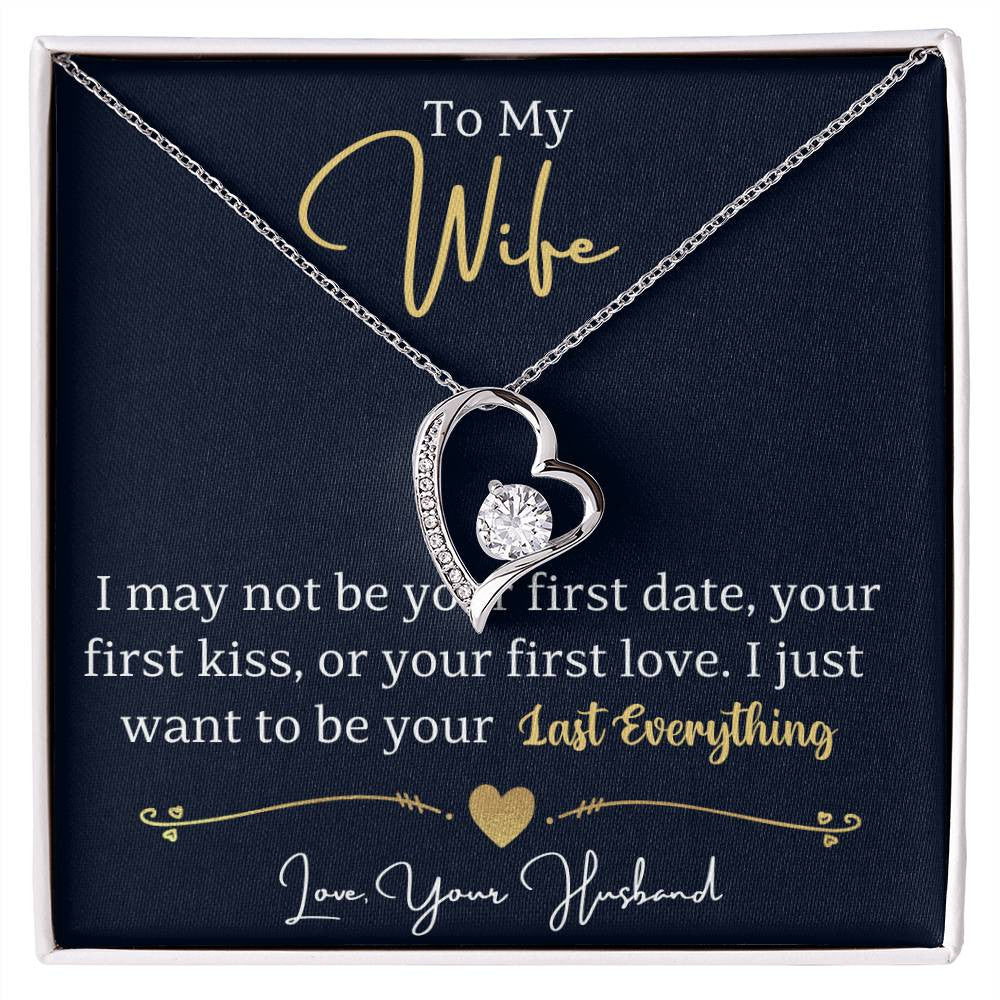 To My Wife Jewelry Message, Forever Love Necklace,  Luxury Jewelry Box