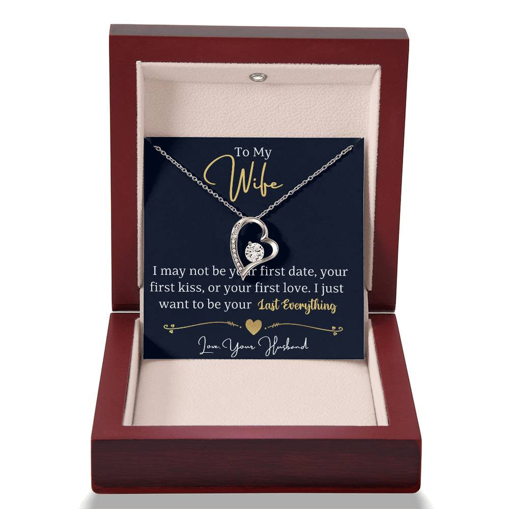 To My Wife Jewelry Message, Forever Love Necklace,  Luxury Jewelry Box