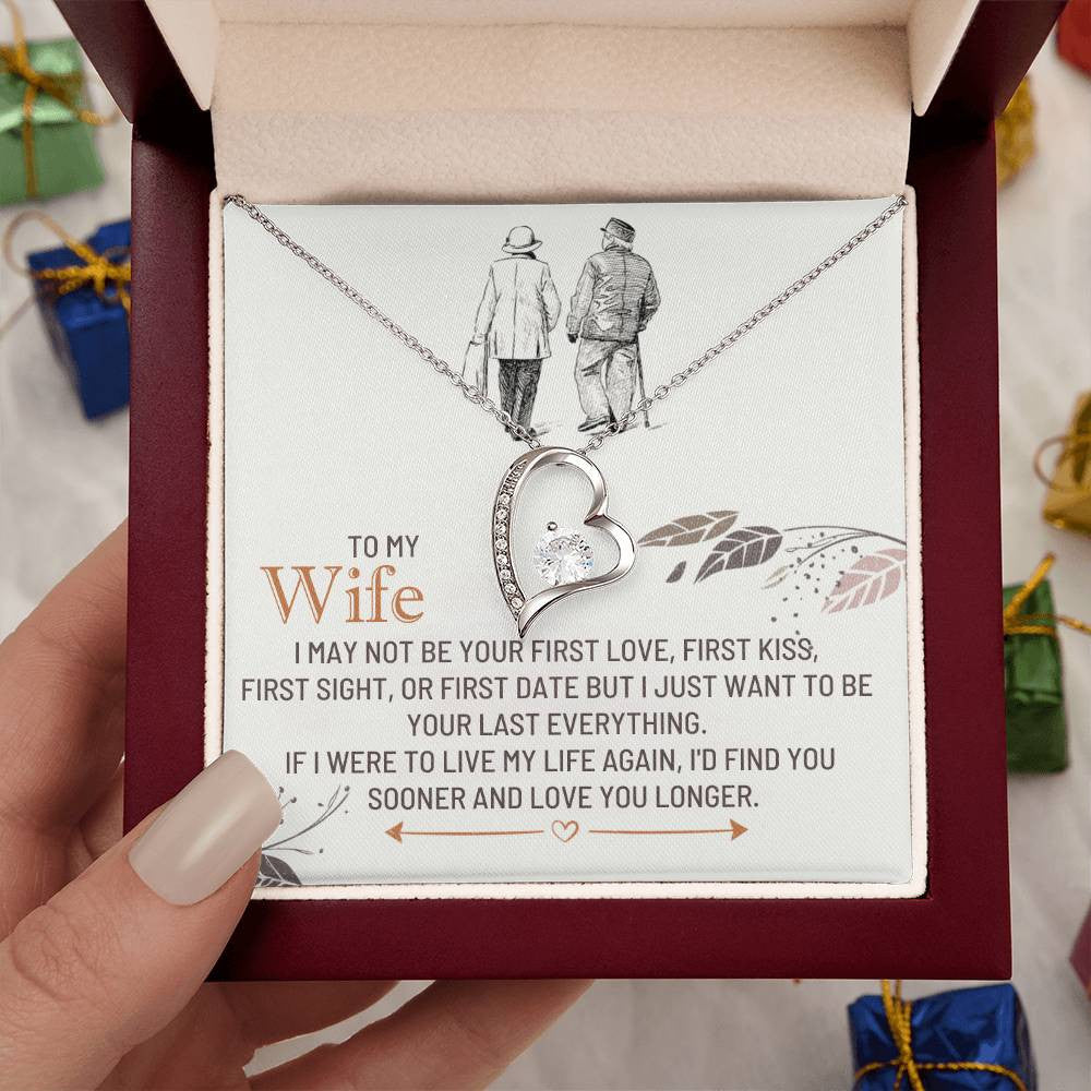 To My Wife Jewelry Message, Forever Love Necklace, Luxury Jewelry Box