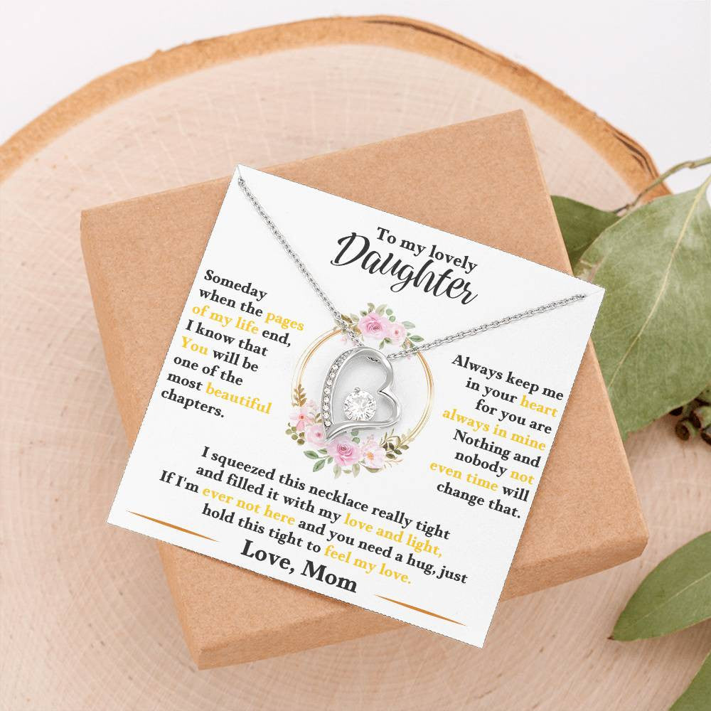 To My Daughter Jewelry Message, Forever Love Necklace,  Luxury Jewelry Box