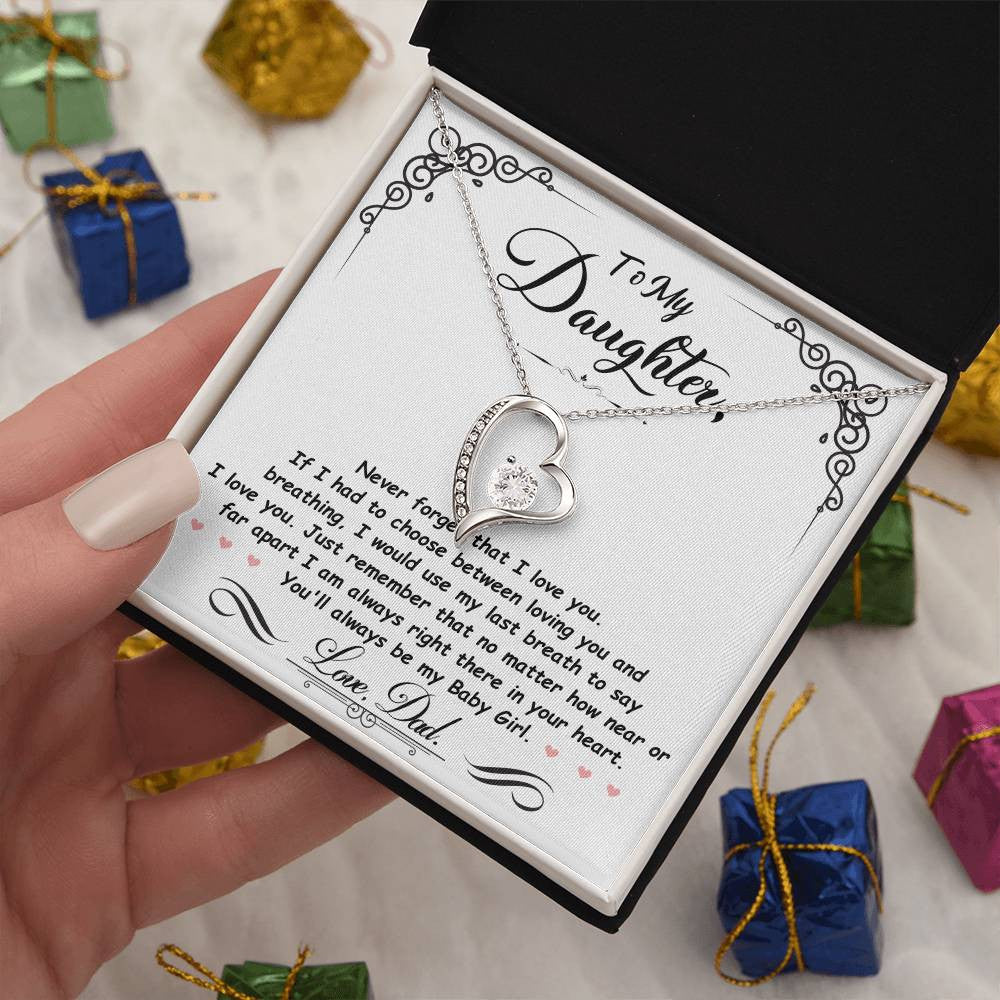 To My Daughter Jewelry Message,  Forever Love Necklace ,  Luxury Jewelry Box