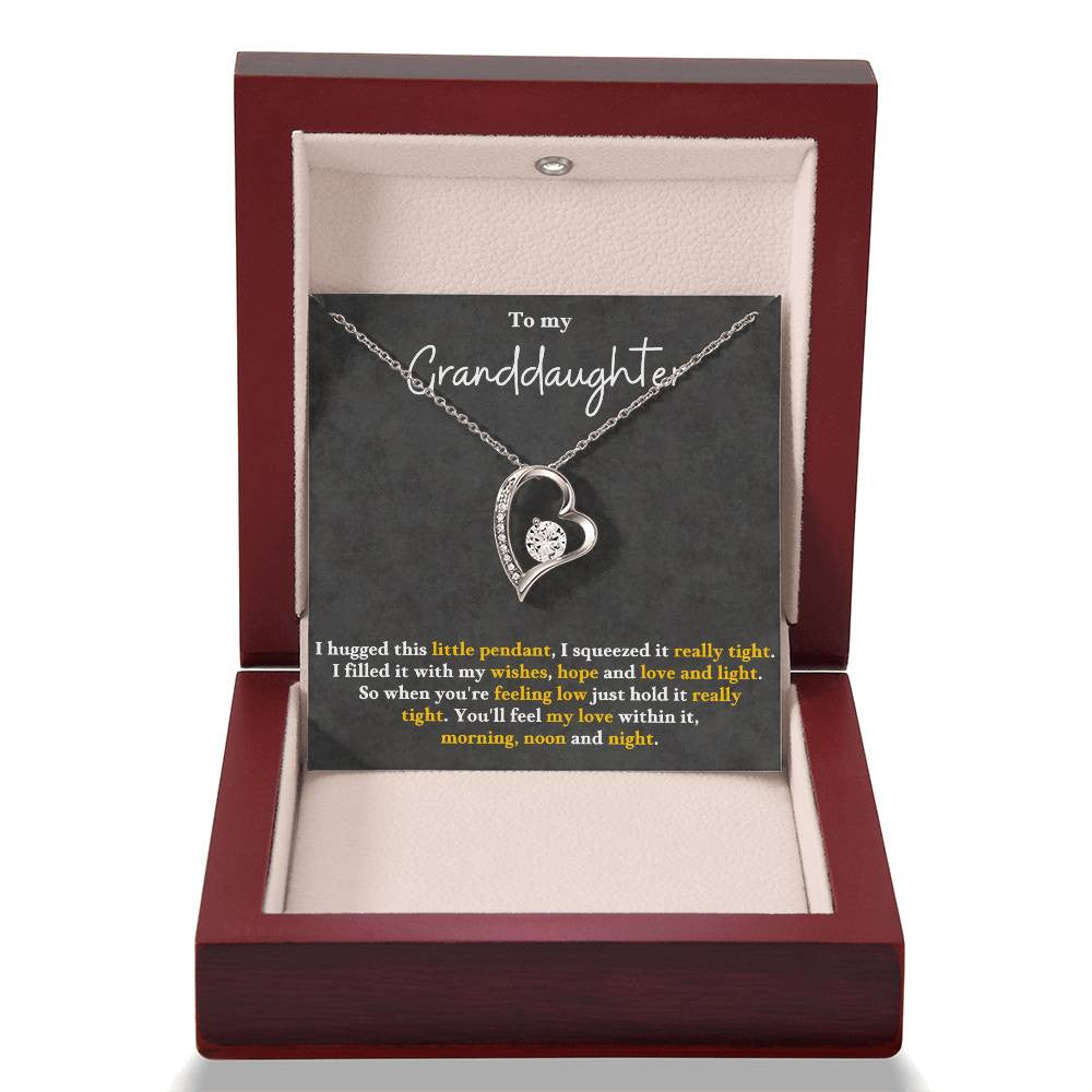 To My Granddaughter Message Jewelry, Forever Love Necklace, Luxury Jewelry Box
