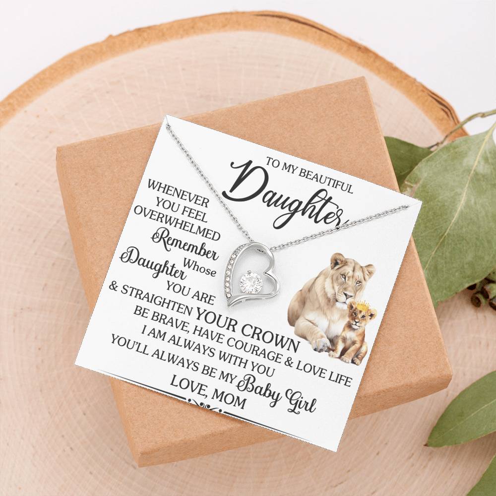 To My Daughter Giraffe Necklace – Heart Pendant with Message Card – Encouraging Mother to Daughter Gift for Birthday, Graduation, or Just Because