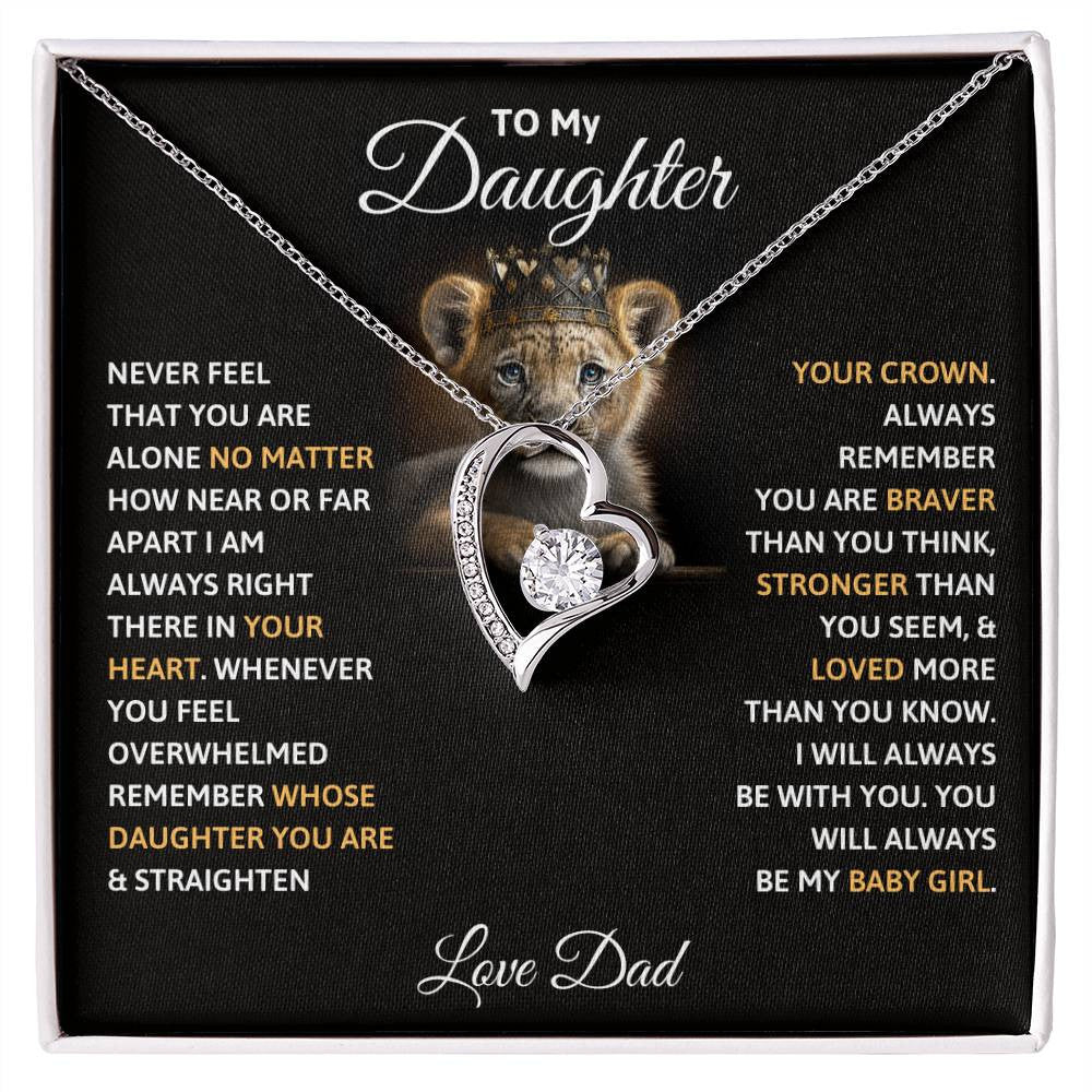 To My Daughter Message Jewelry, Forever Love Necklace,  Luxury Jewelry Box