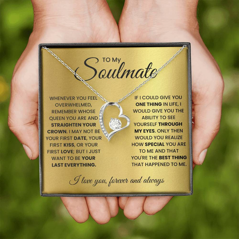 To My Soulmate Message Jewelry, Forever Love Necklace,  Luxury Jewelry Box