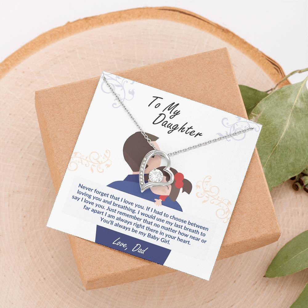 To My Daughter Message Jewelry,  Love Necklace, Luxury Jewelry Box