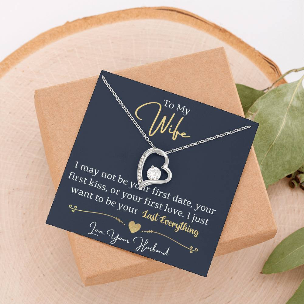 To My Wife Jewelry Message, Forever Love Necklace,  Luxury Jewelry Box