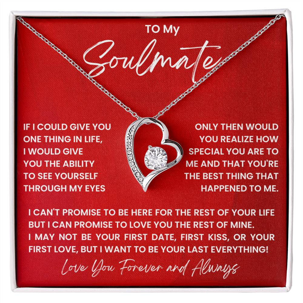 To My Soulmate Jewelry Message,  Forever Love Necklace, Luxury Jewelry Box